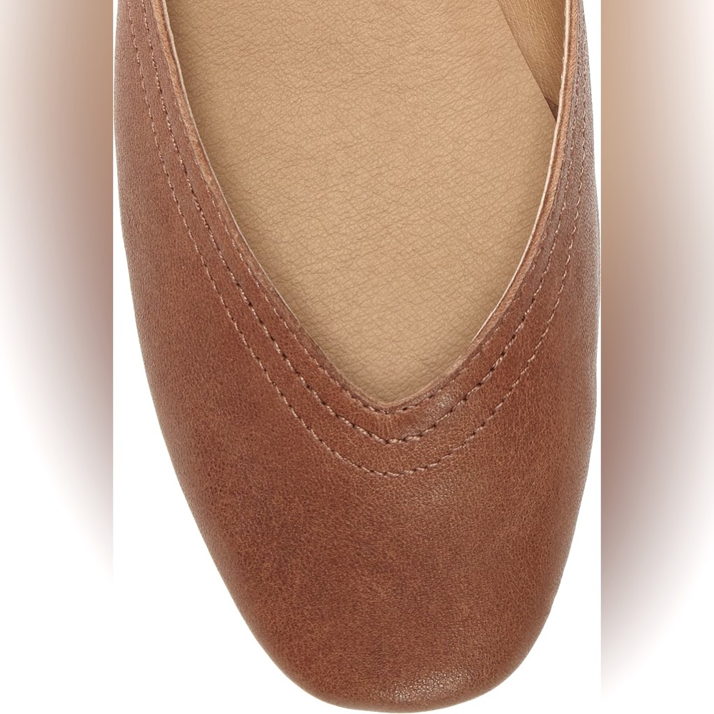NWT Lucky Brand Leather Alba Skimmer Flats in Umber (Sable Brown) Size 9 1/2 9.5 - Picture 4 of 9